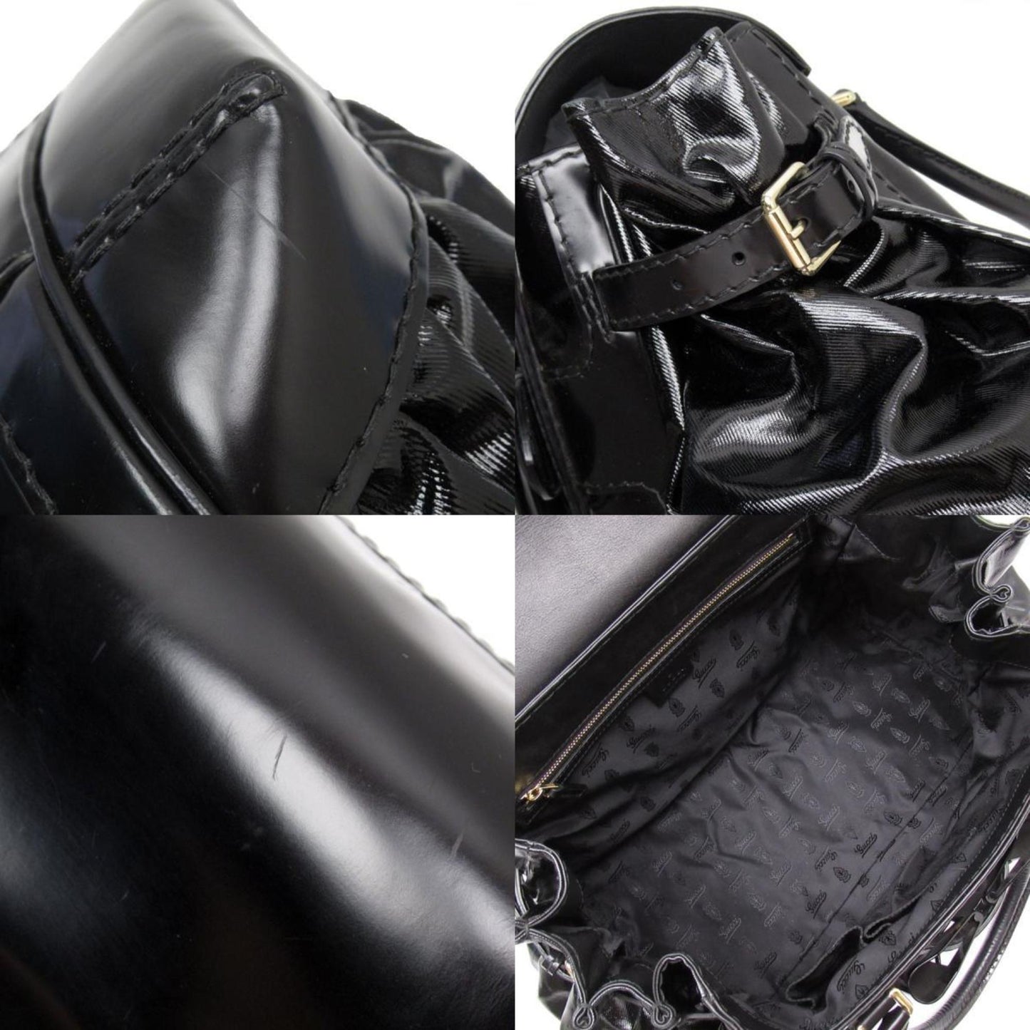 Gucci Black Coated Canvas Pvc Leather Handbag ()