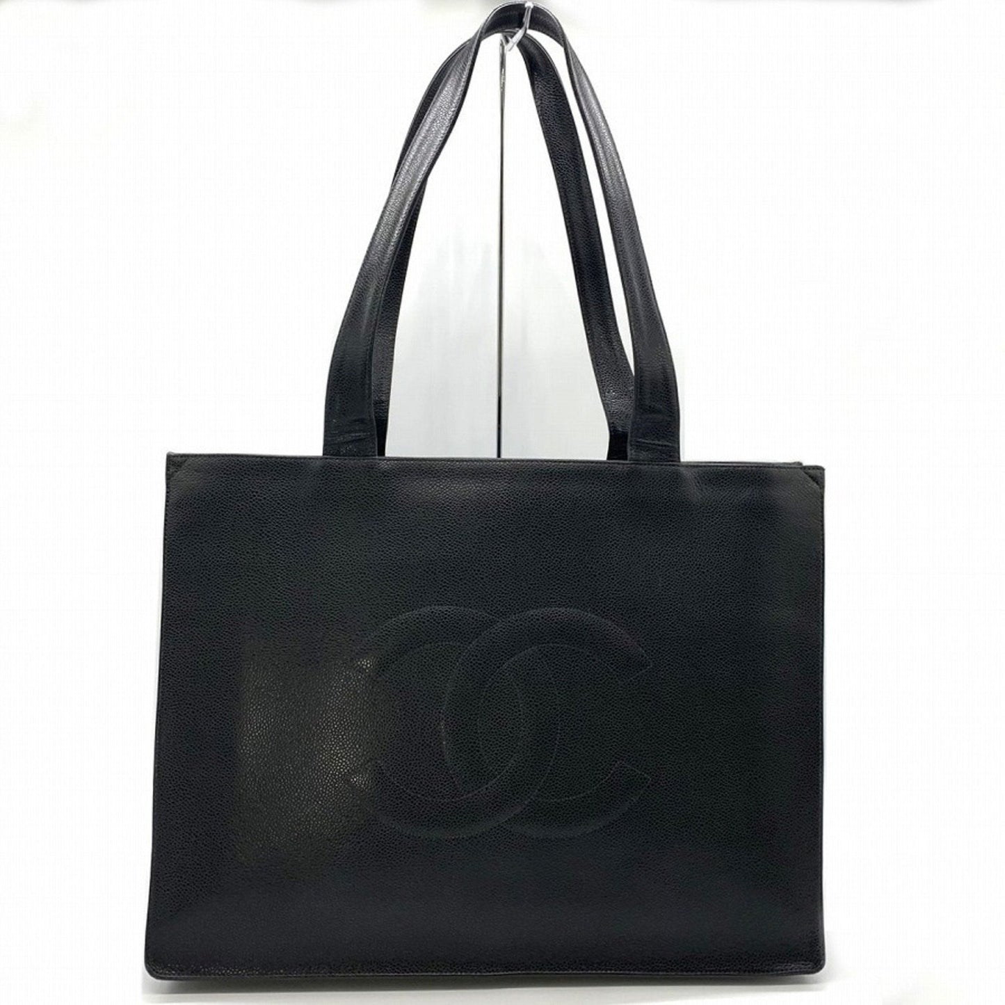 Chanel Black Grained Calfskin Shoulder Bag Tote Bag ()