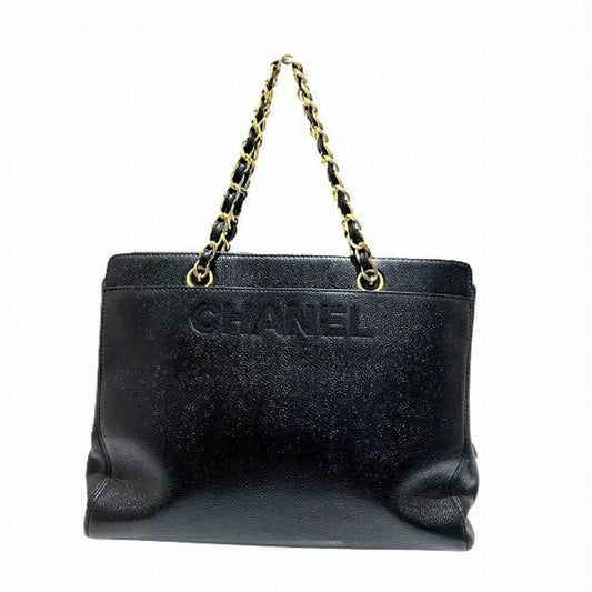Chanel Black Grained Calfskin Handbag ()