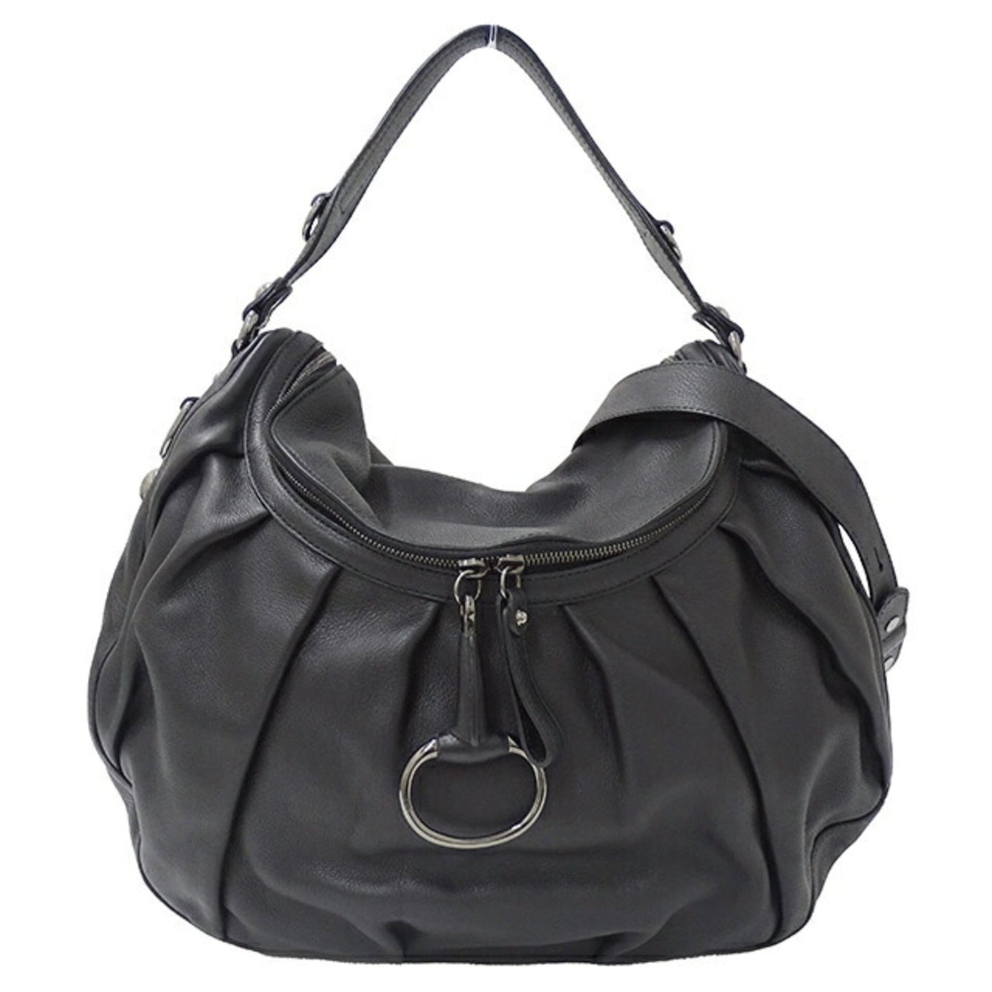 Gucci Black Leather Handbag Shoulder Bag ()