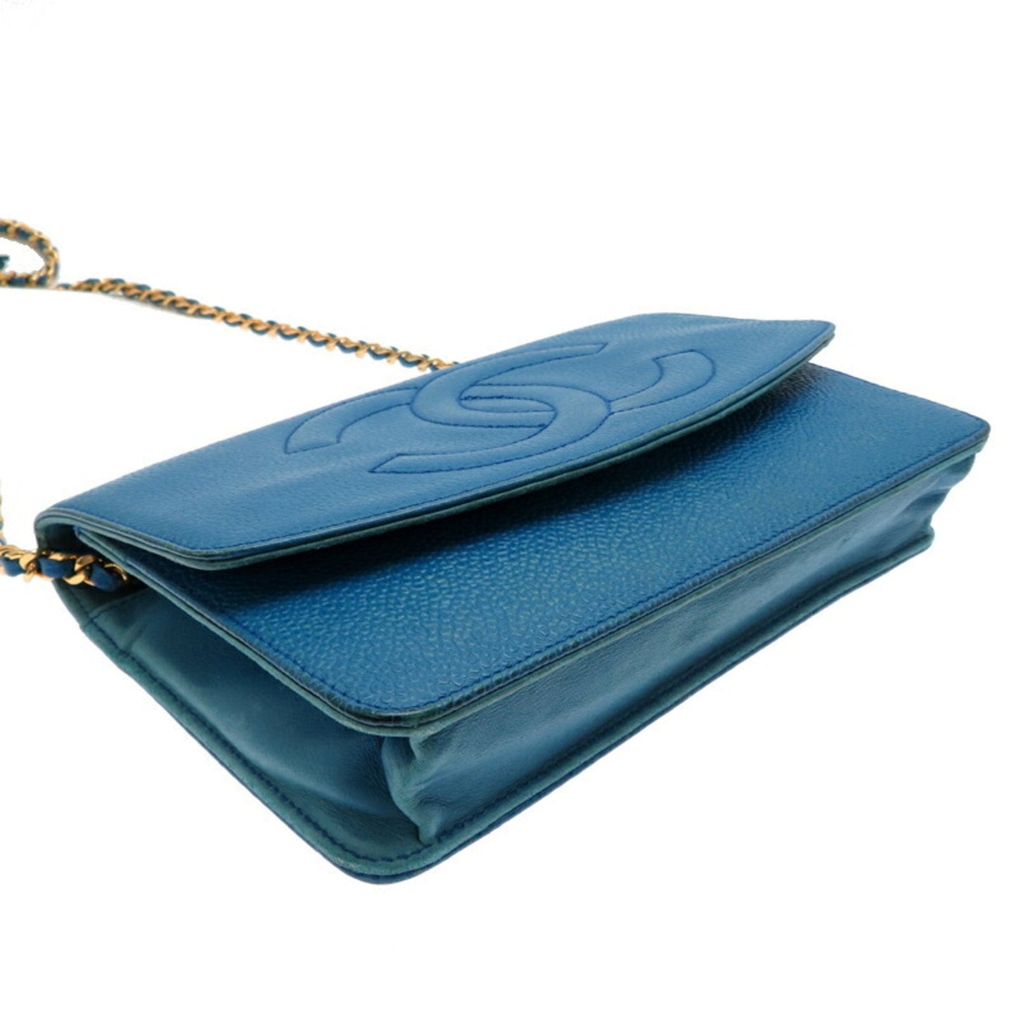 Chanel Blue Grained Calfskin Shoulder Bag ()