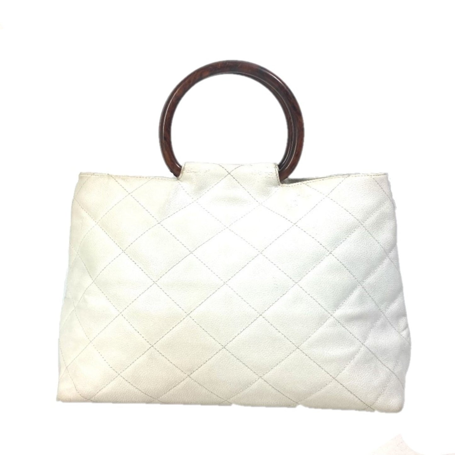 Chanel White Leather Handbag ()