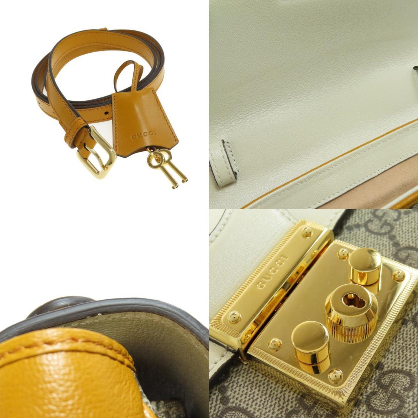 Gucci Brown Yellow Pvc Leather Handbag ()