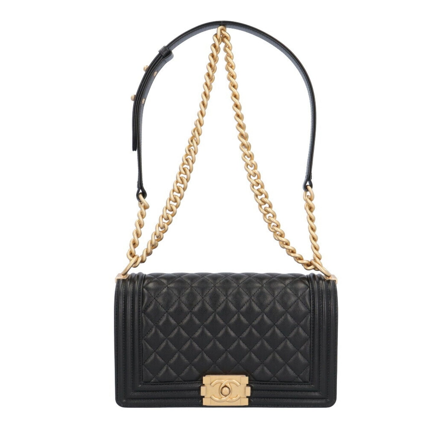 Chanel Black Caviar Leather Shoulder Bag ()