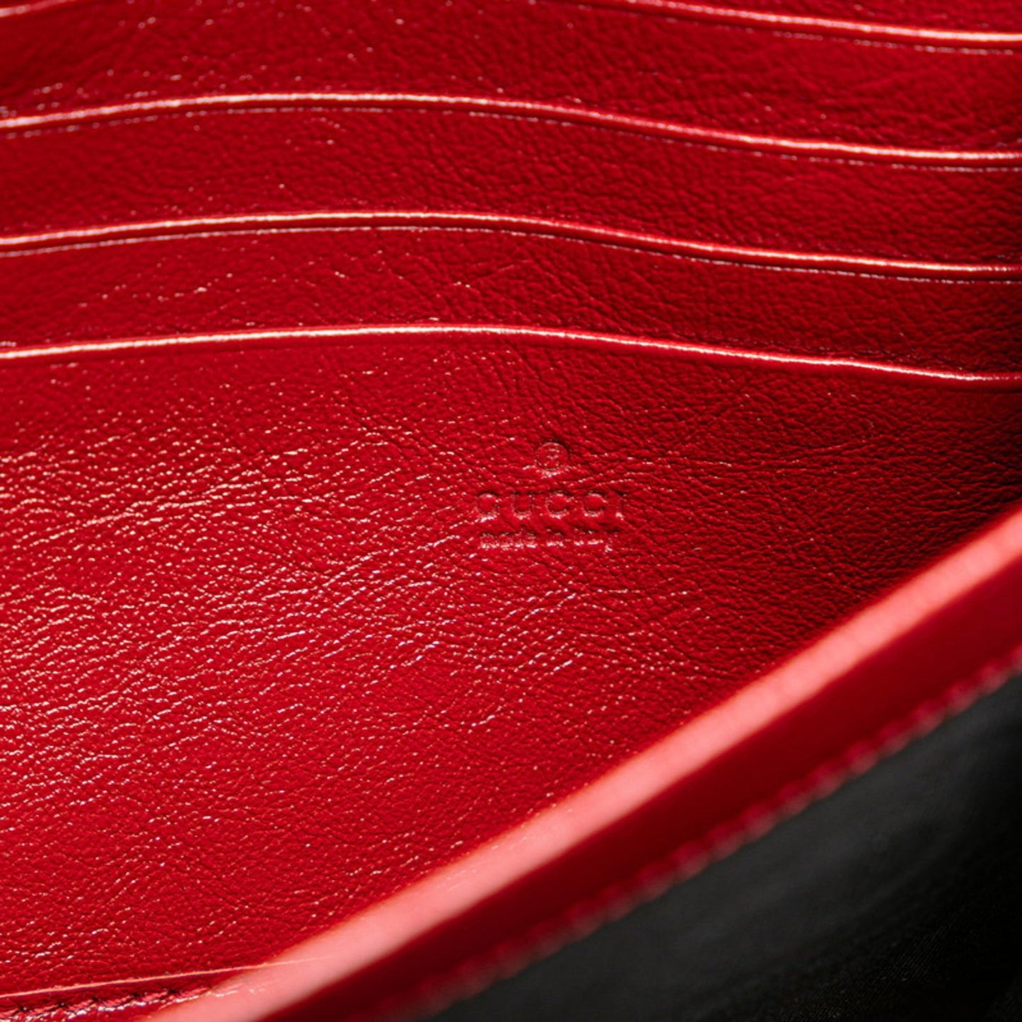 Gucci Black Red Color Tweed Leather Chain/Shoulder Wallet ()