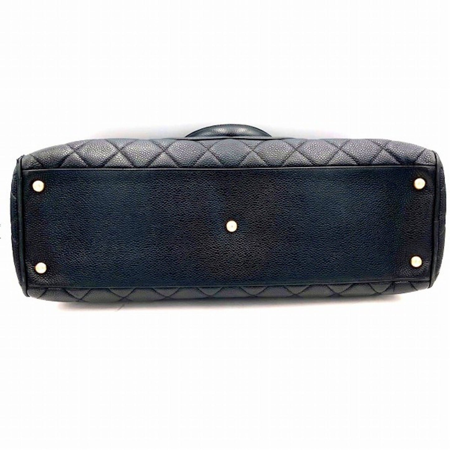 Chanel Black Grained Calfskin Boston Bag Handbag ()