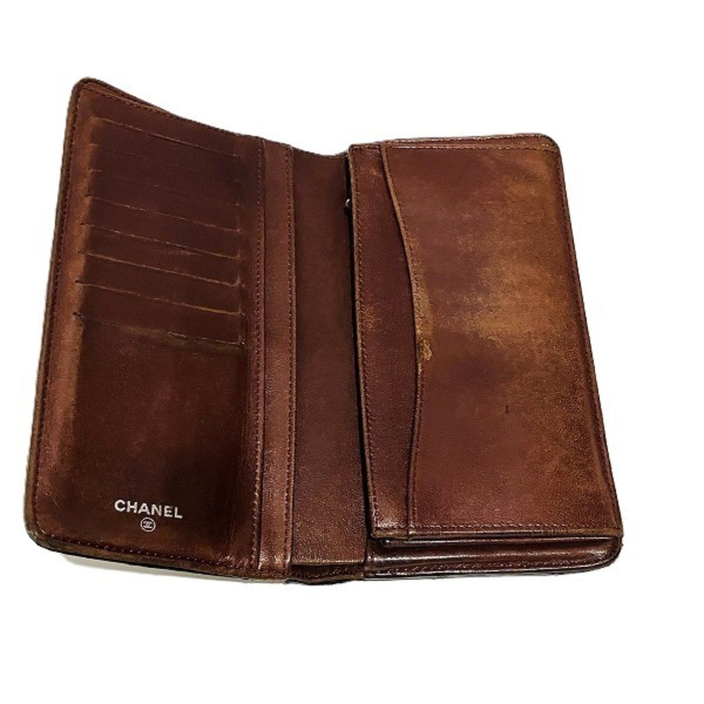 Chanel Matelasse Black Leather Long Wallet (Bi-Fold) ()