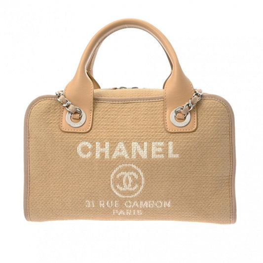 Chanel Beige Canvas Handbag ()