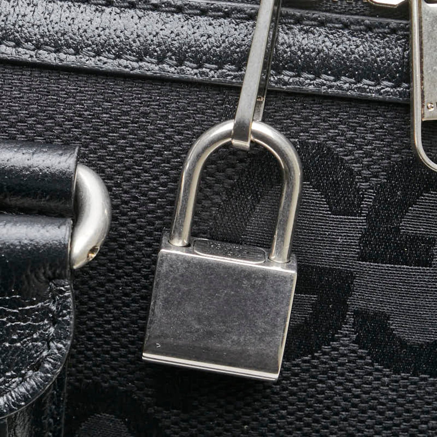 Gucci Black Canvas Leather Boston Bag Eco-Bag Pouch Shoulder Bag ()