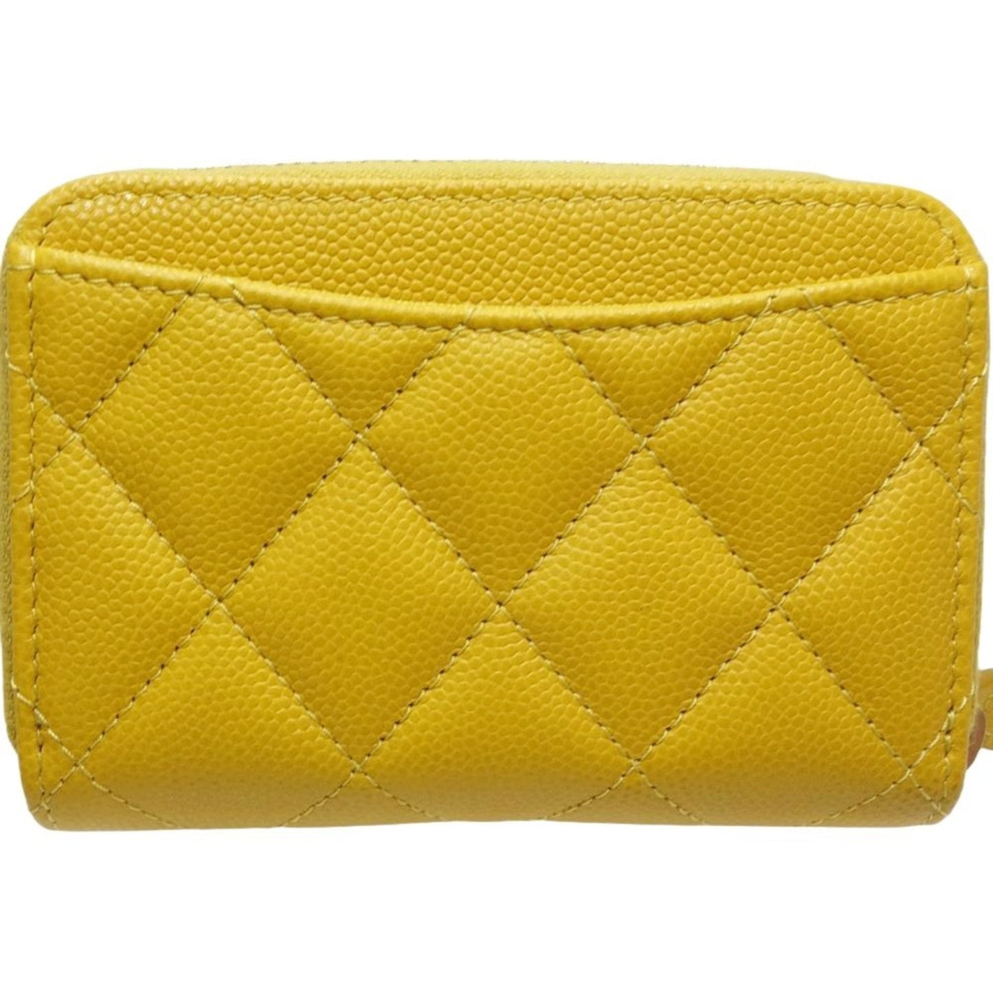 Chanel Yellow Grained Calfskin Coin Purse/Coin Case ()