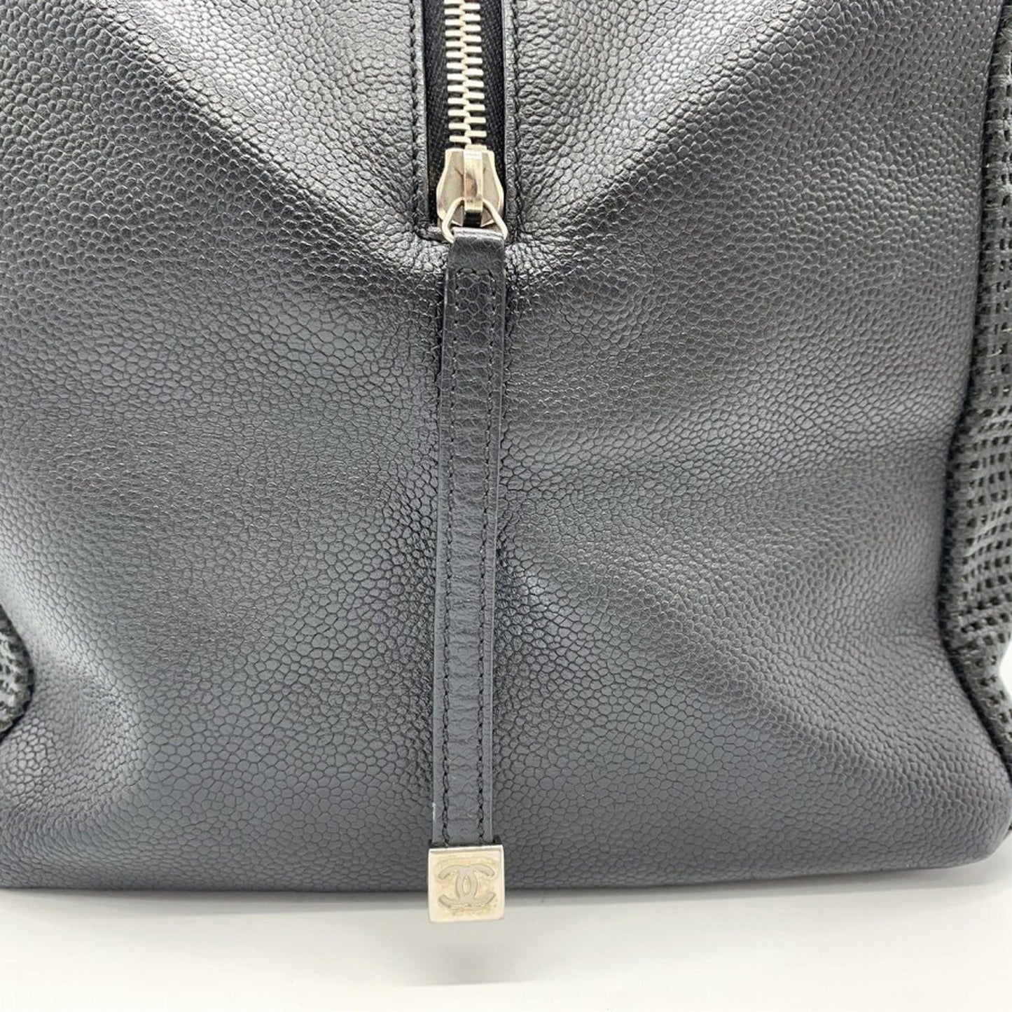 Chanel Black Grained Calfskin Boston Bag Handbag ()