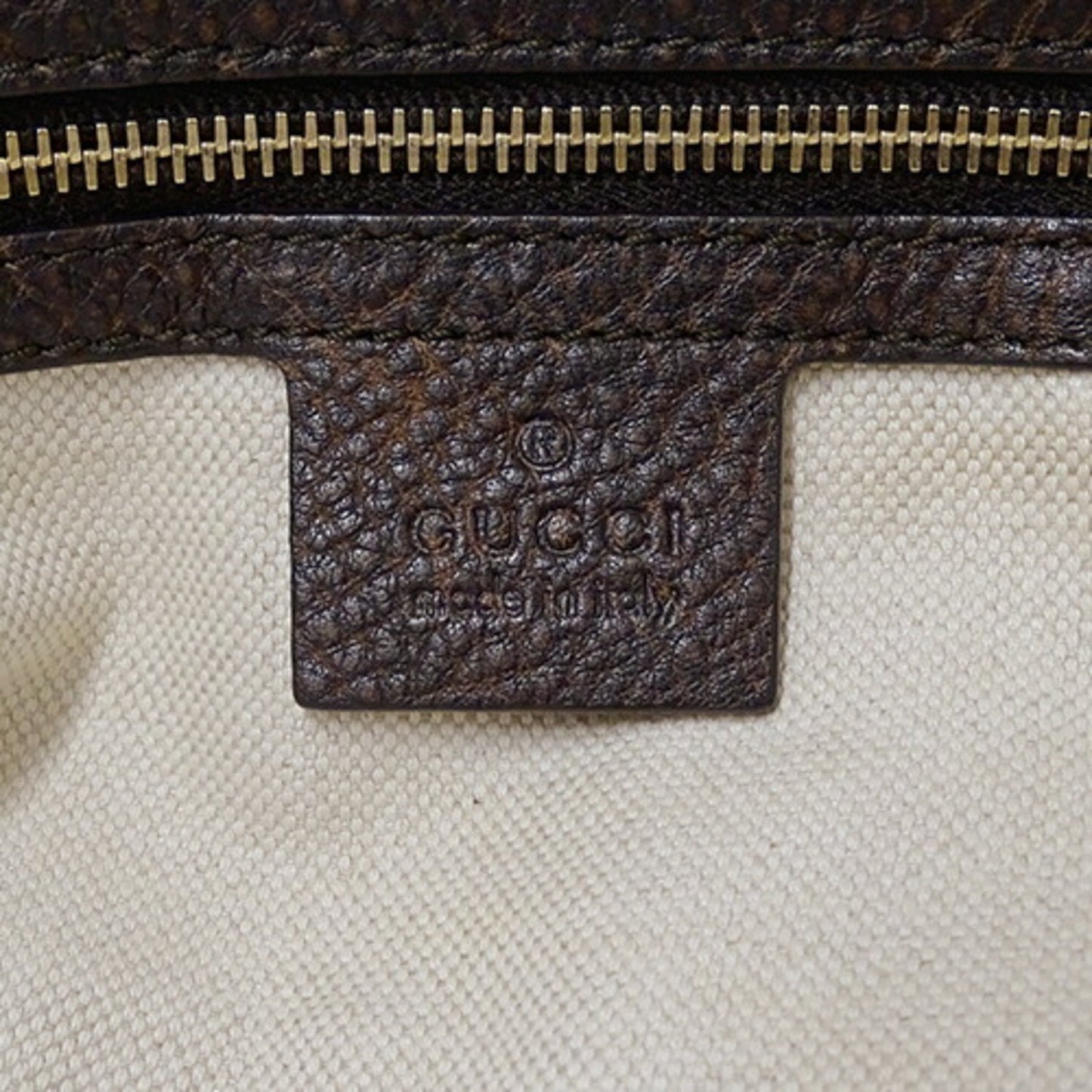 Gucci Diamante Beige Brown Canvas Handbag Tote Bag ()