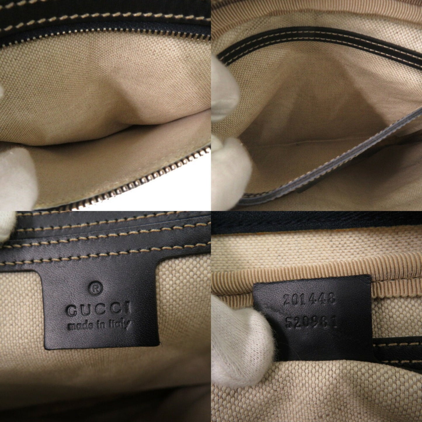 Gucci Beige Navy Gg Supreme Shoulder Bag ()