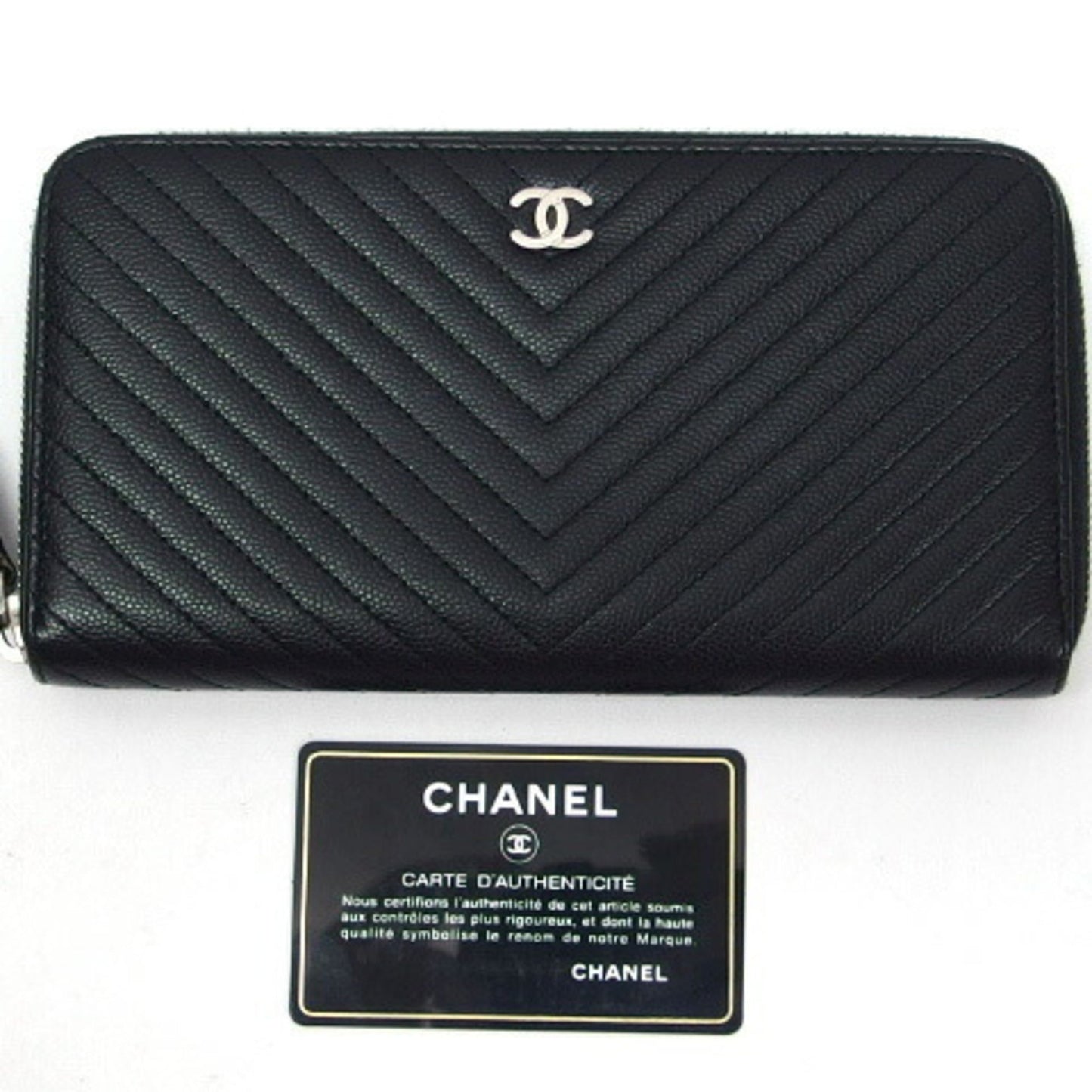 Chanel Black Grained Calfskin Coin Purse/Coin Case ()