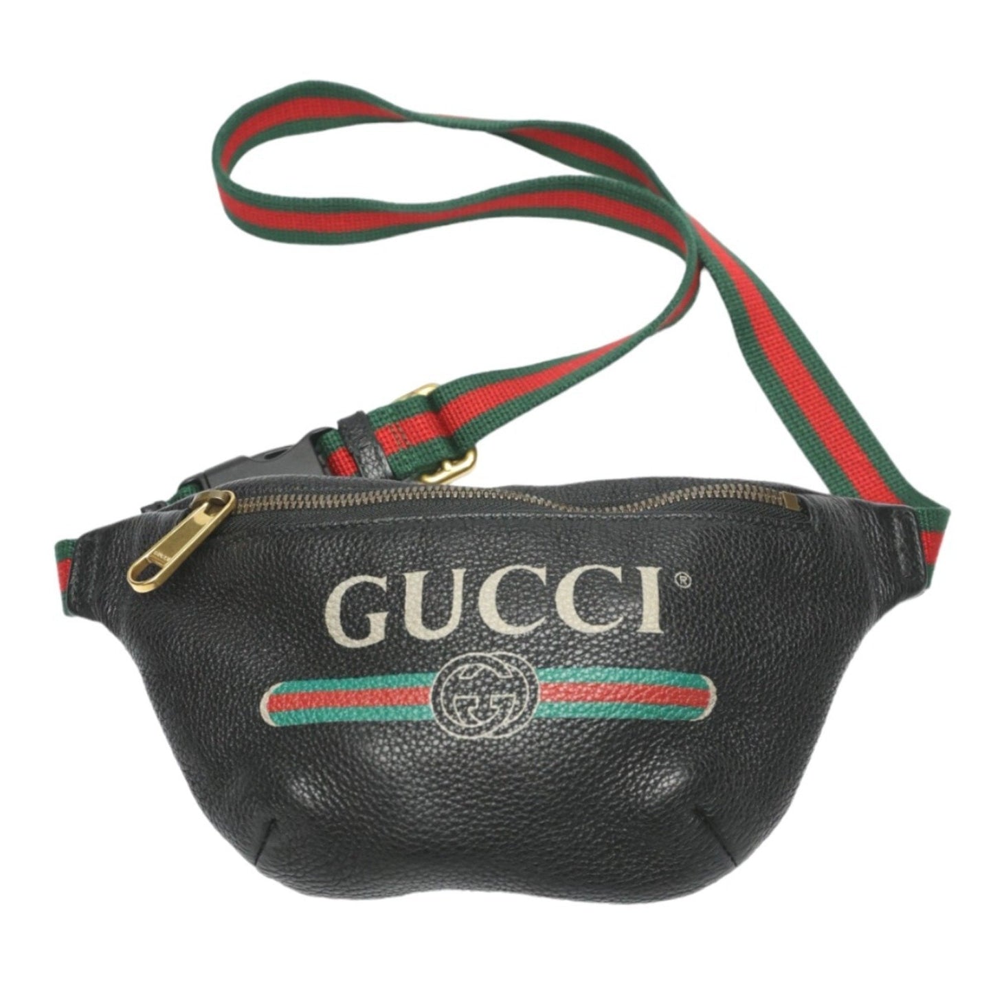 Gucci Black Leather Fanny Pack Pouch ()