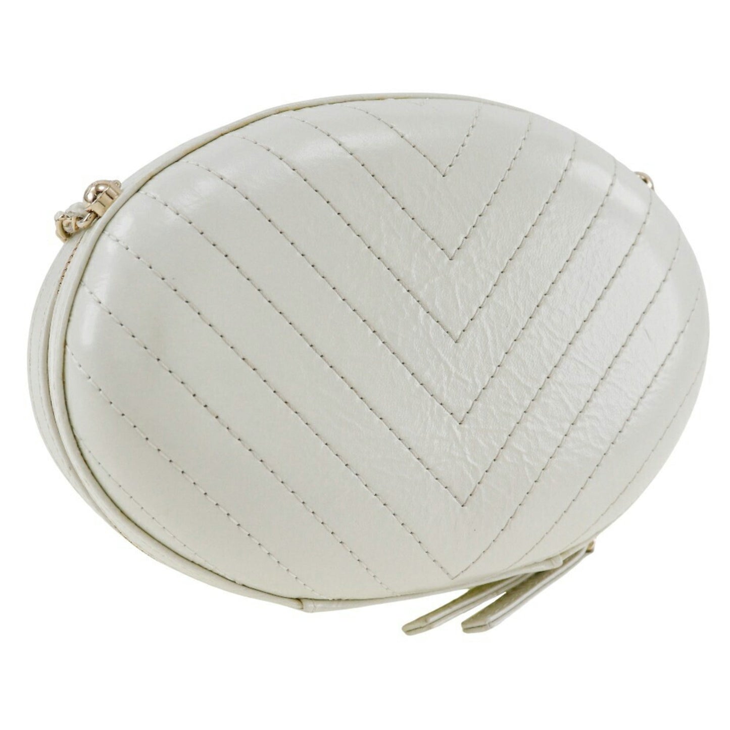 Chanel White Leather Shoulder Bag ()