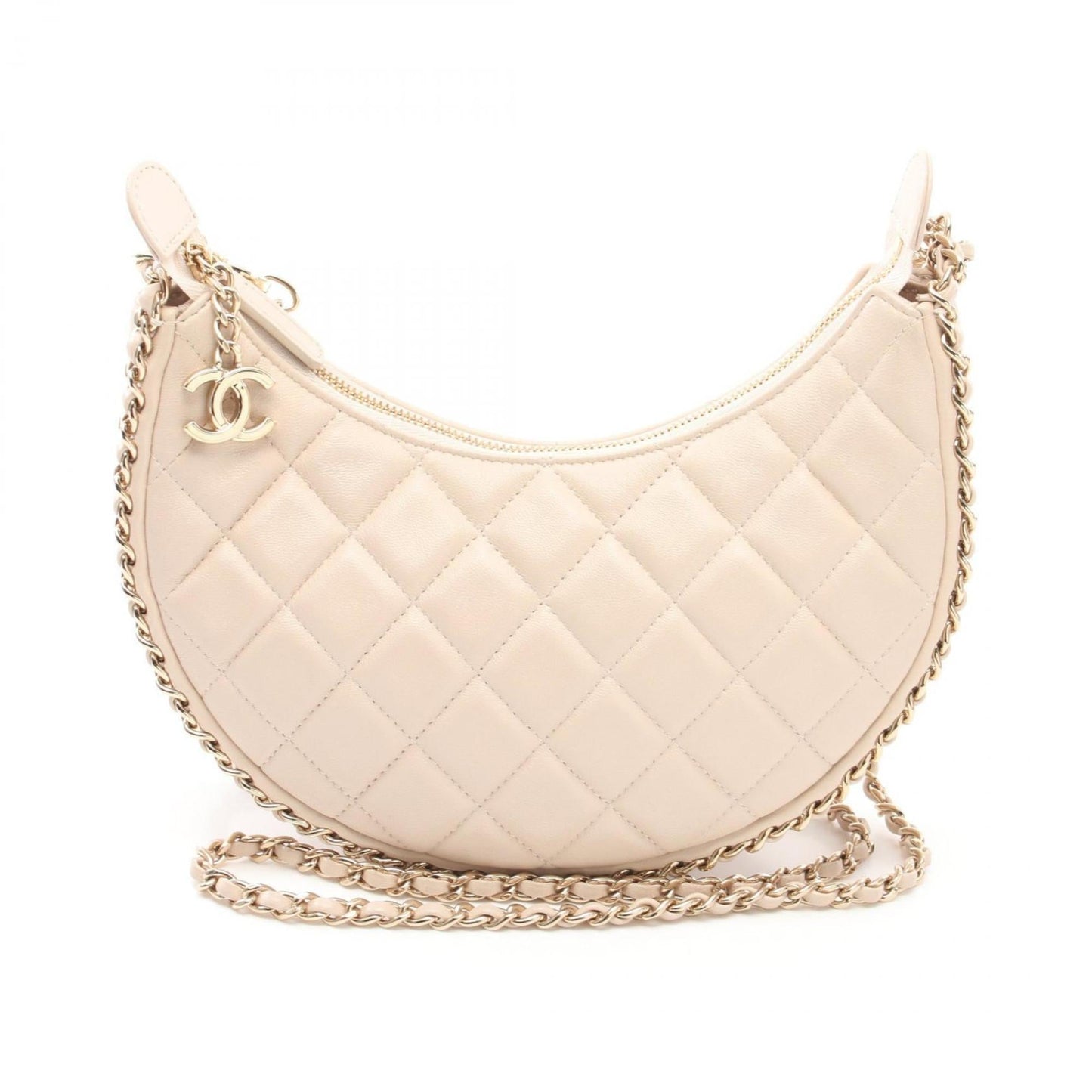 Chanel Beige Leather Shoulder Bag ()