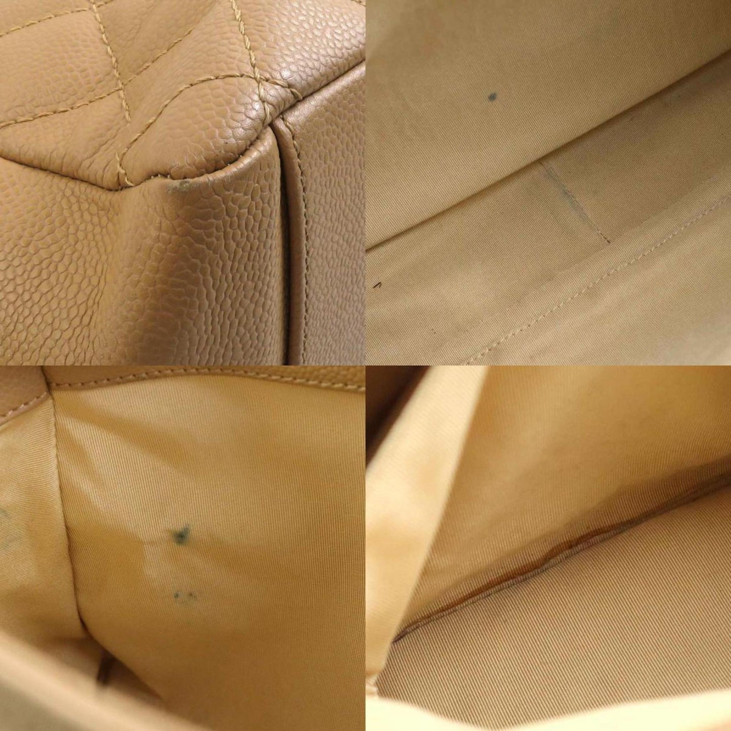 Chanel Beige Caviar Leather Shoulder Bag ()