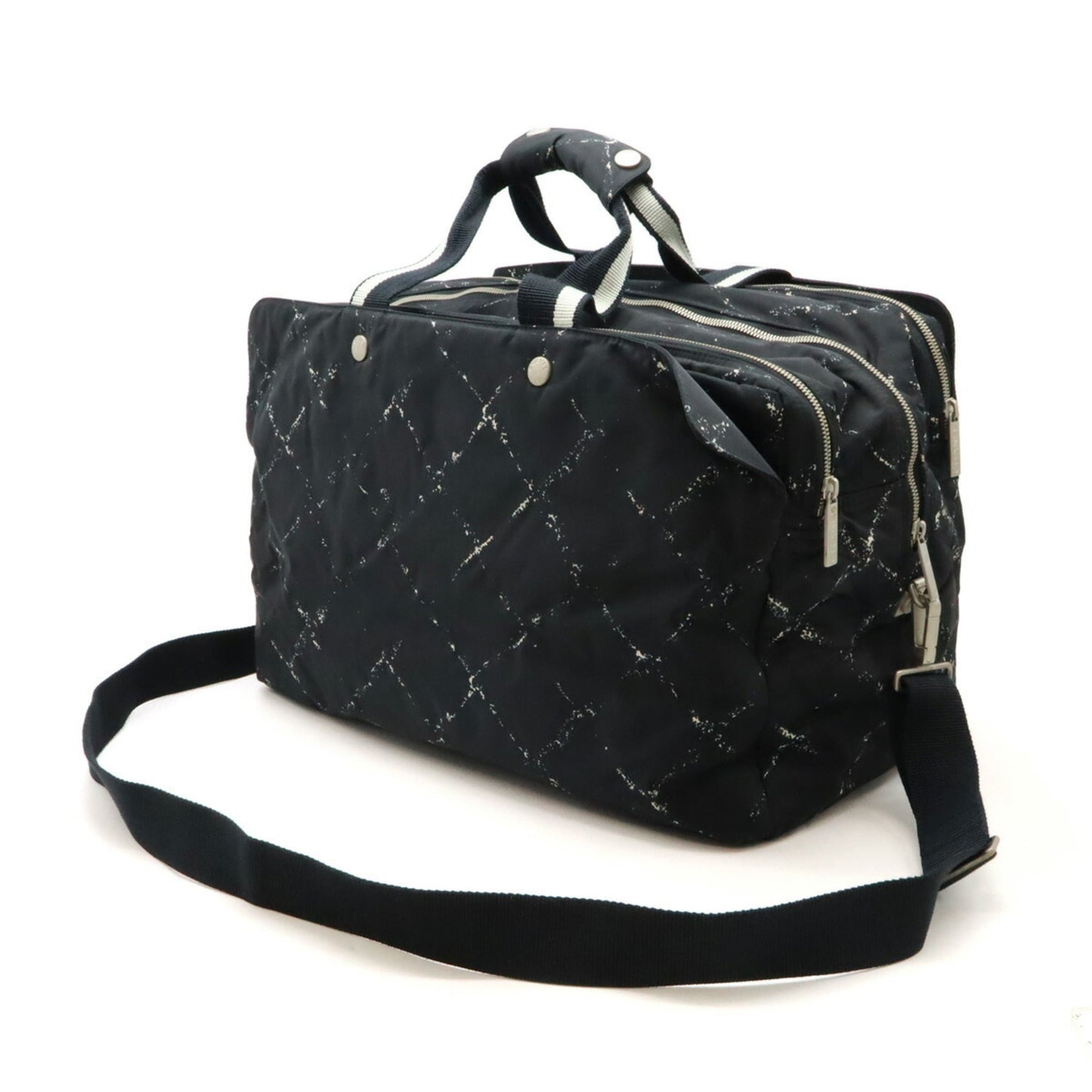 Chanel Black Red Color Nylon Boston Bag Shoulder Bag ()