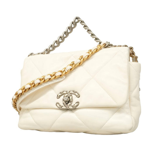 Chanel White Leather Shoulder Bag ()
