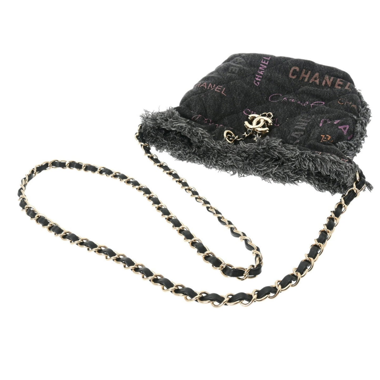 Chanel Black Denim Shoulder Bag ()