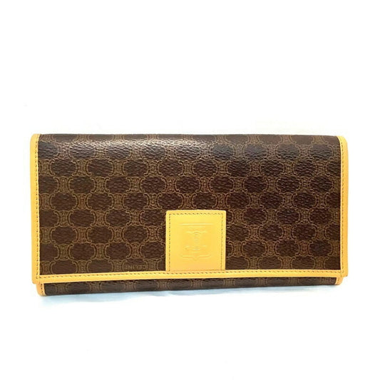Celine Macadam PVC Long Wallet, Dark Brown, M14, Old KB-9840