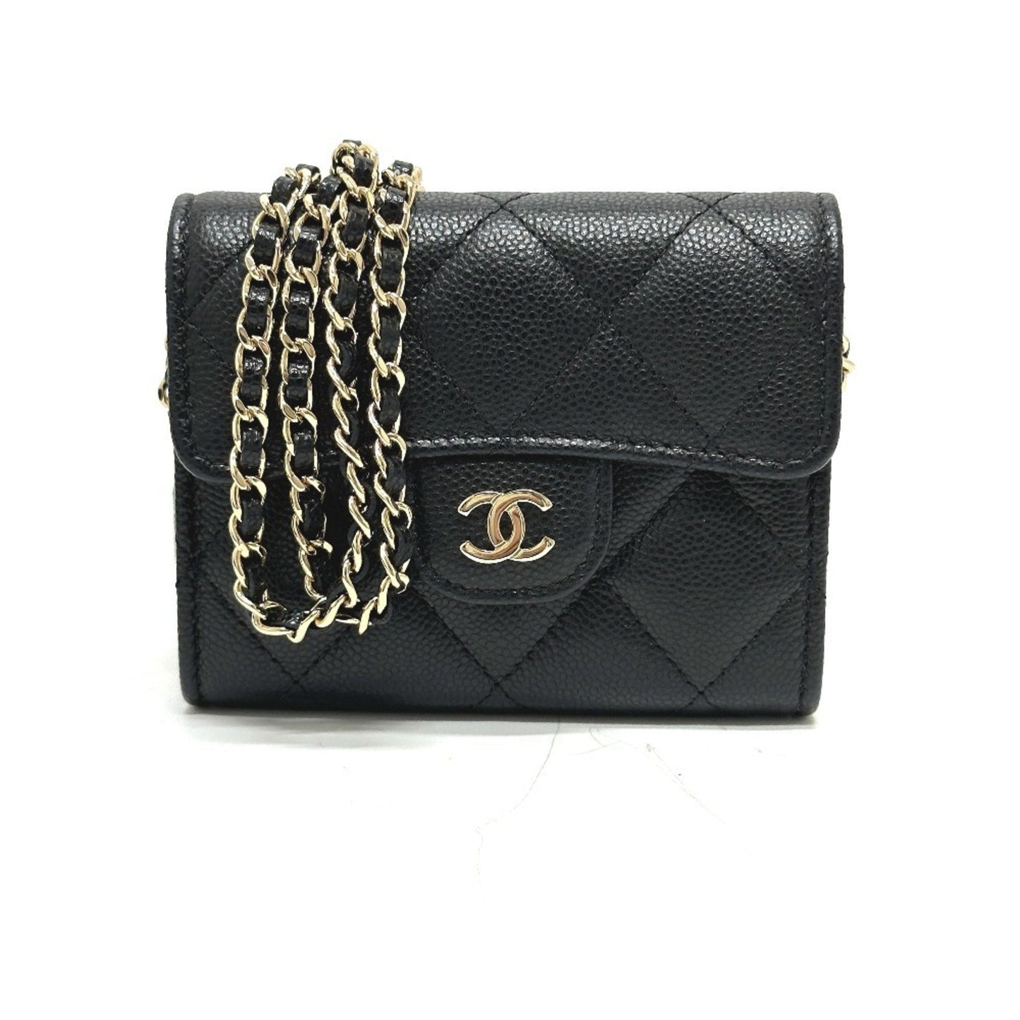 Chanel Black Grained Calfskin Coin Purse/Coin Case ()