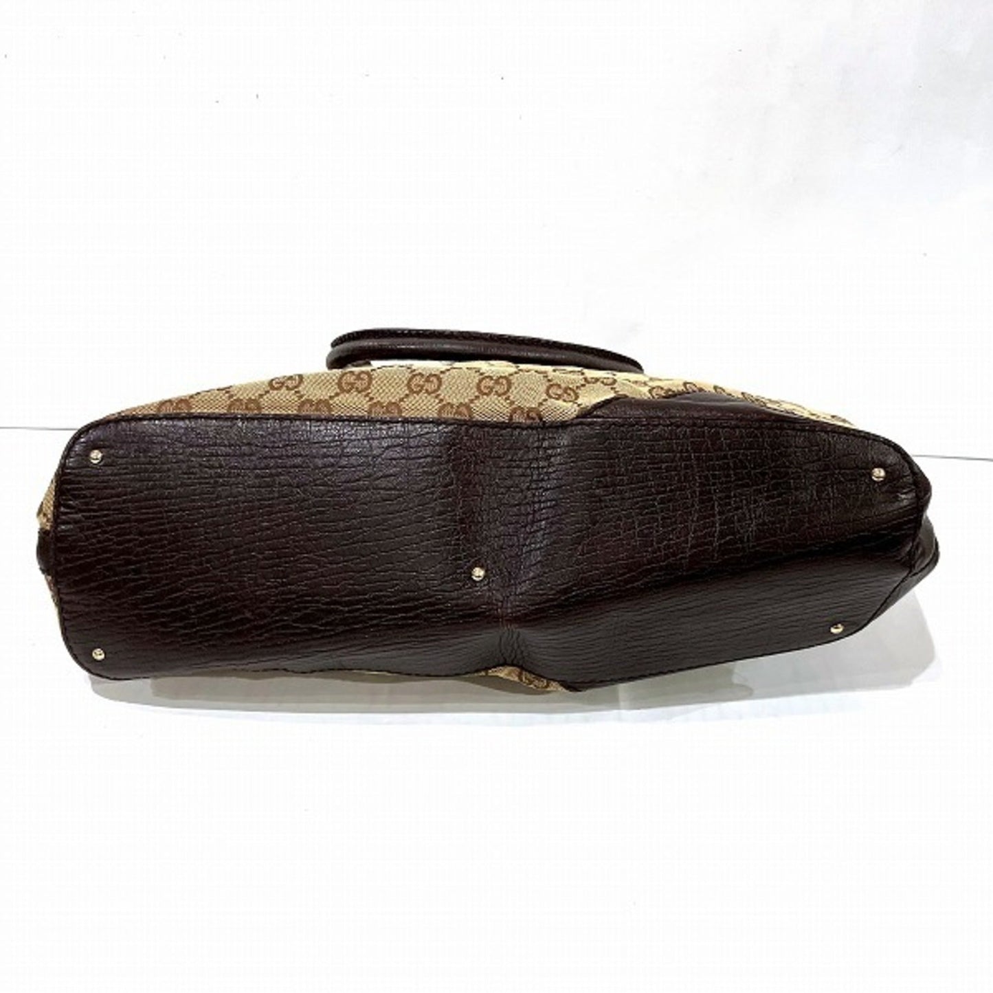 Gucci Horsebit Brown Gg Canvas Leather Tote Bag ()