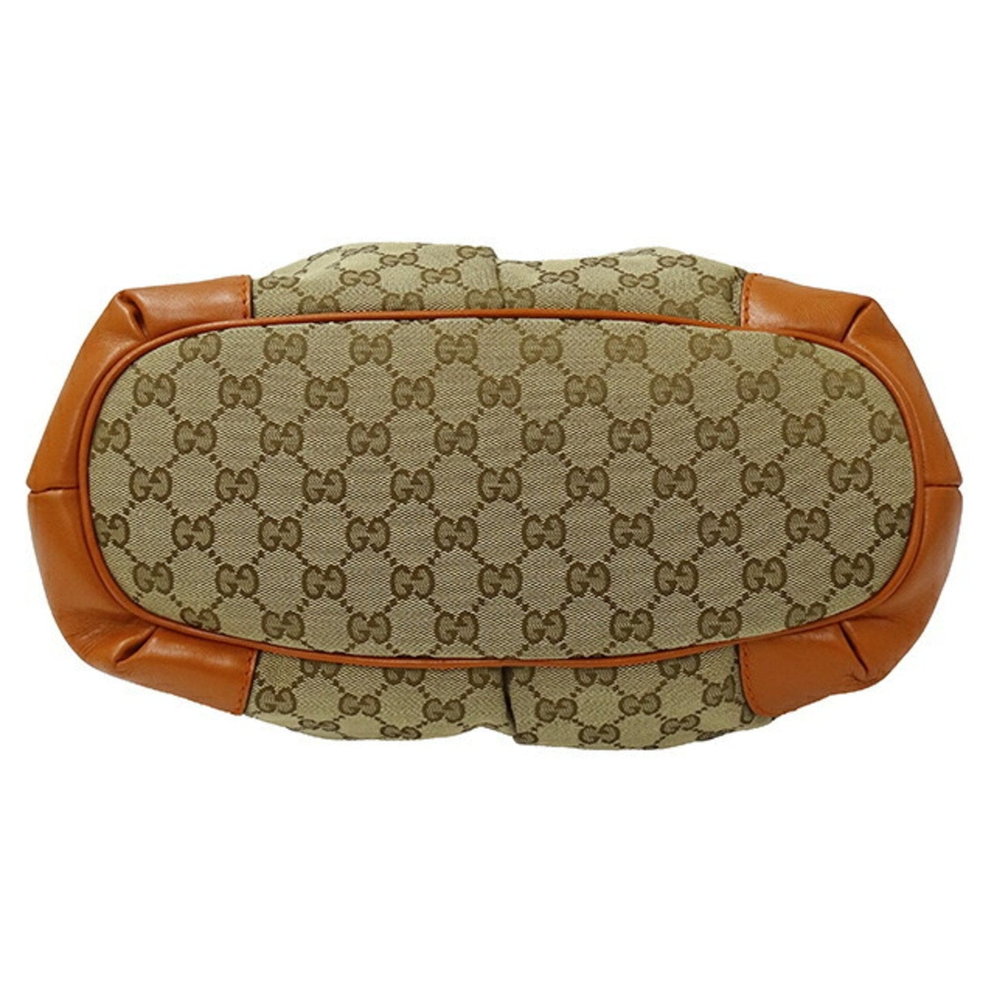 Gucci Beige Brown Orange Gg Canvas Leather Handbag Shoulder Bag ()