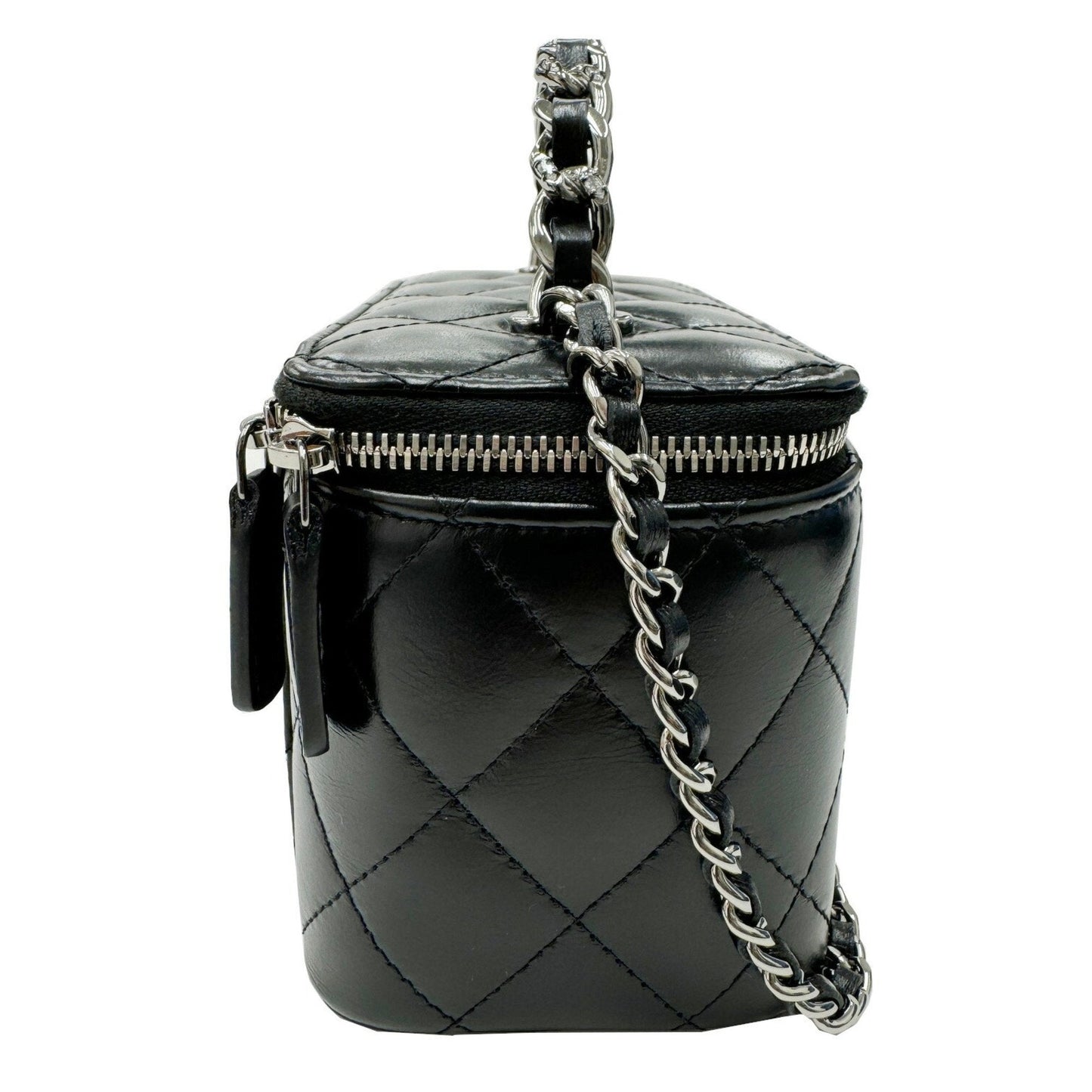 Chanel Black Leather Shoulder Bag Vanity Bag ()