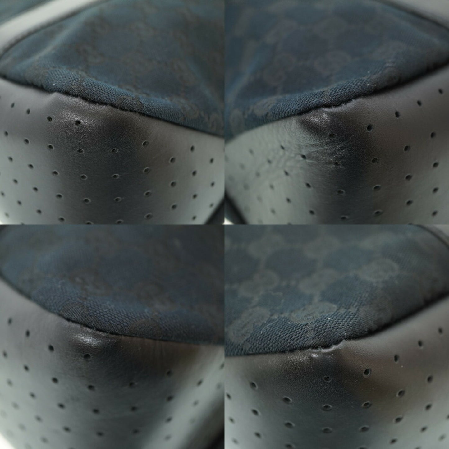 Gucci Gg Canvas Black Gg Canvas Leather Tote Bag ()