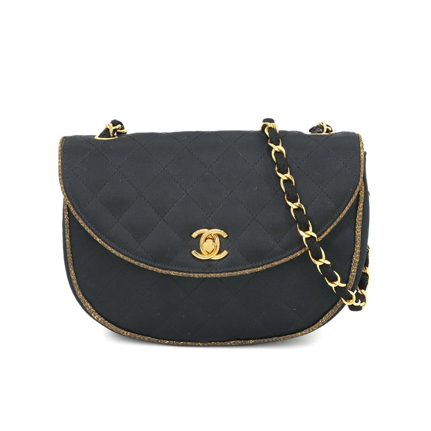 Chanel Black Satin Shoulder Bag ()