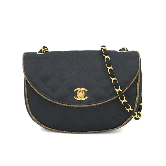 Chanel Black Satin Shoulder Bag ()