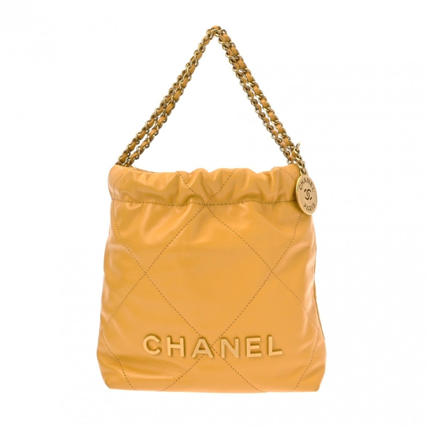 Chanel Yellow Leather Shoulder Bag ()