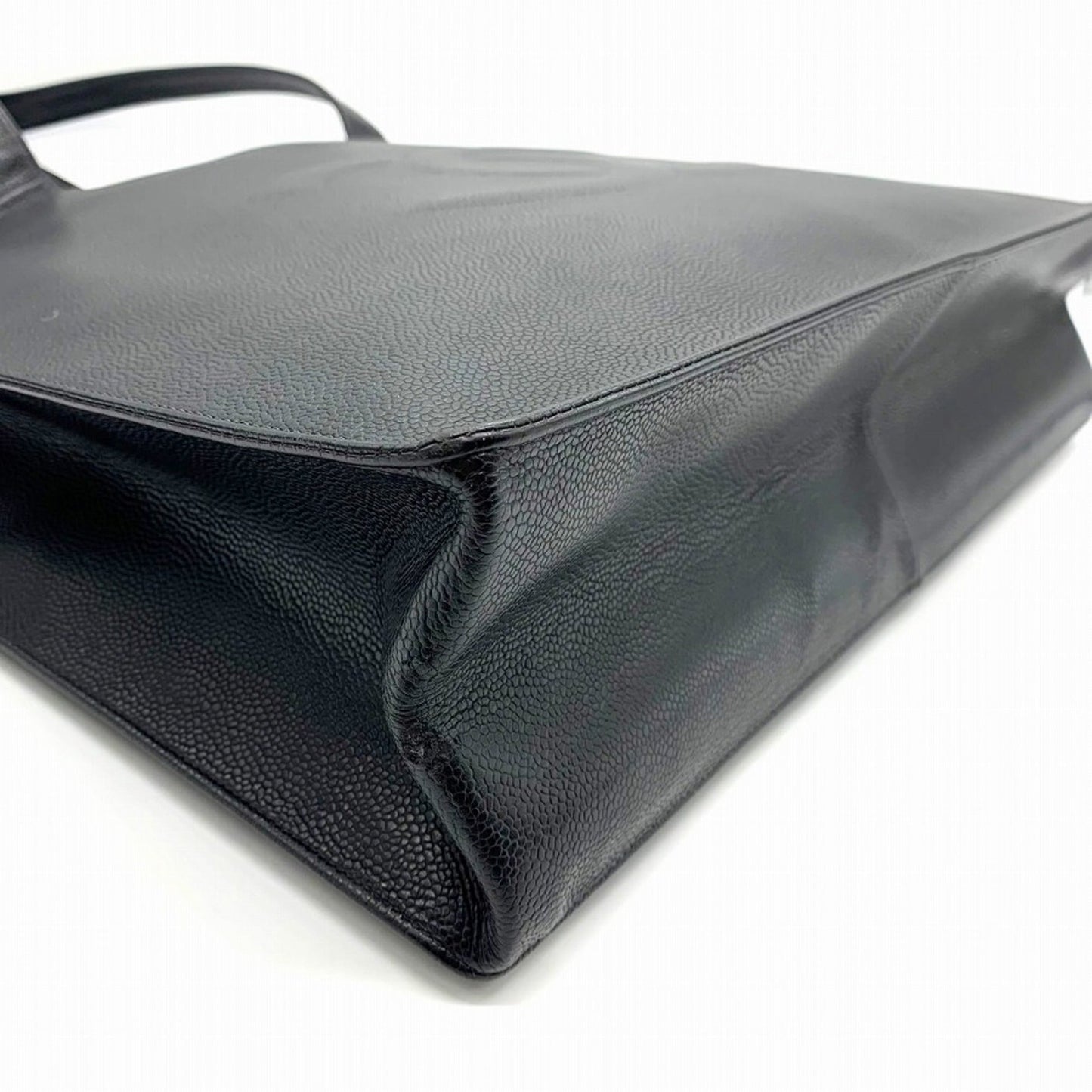 Chanel Black Grained Calfskin Shoulder Bag Tote Bag ()