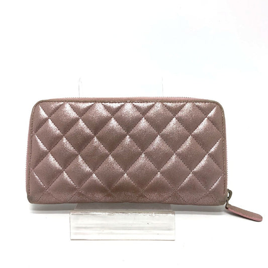 Chanel Pink Leather Long Wallet (Bi-Fold) ()