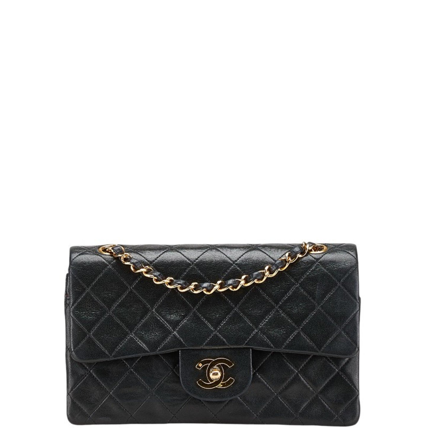 Chanel Black Leather Handbag Shoulder Bag ()