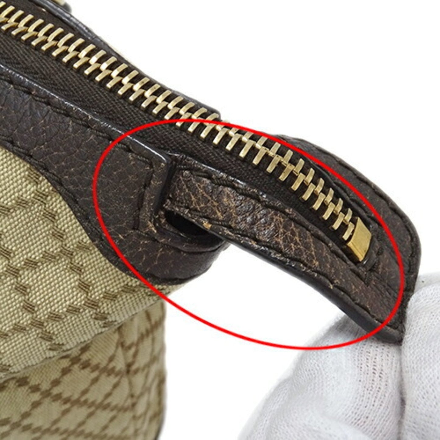 Gucci Diamante Beige Brown Canvas Handbag Tote Bag ()