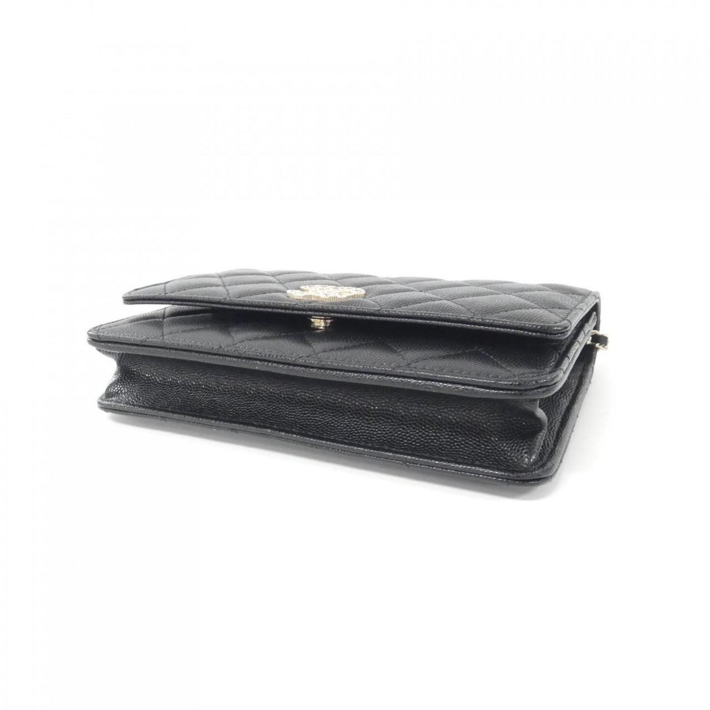 Chanel Black Caviar Leather Chain/Shoulder Wallet ()