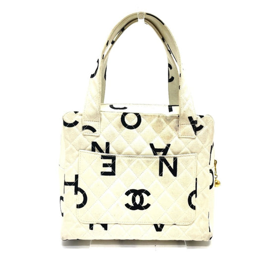 Chanel White Cotton Handbag ()