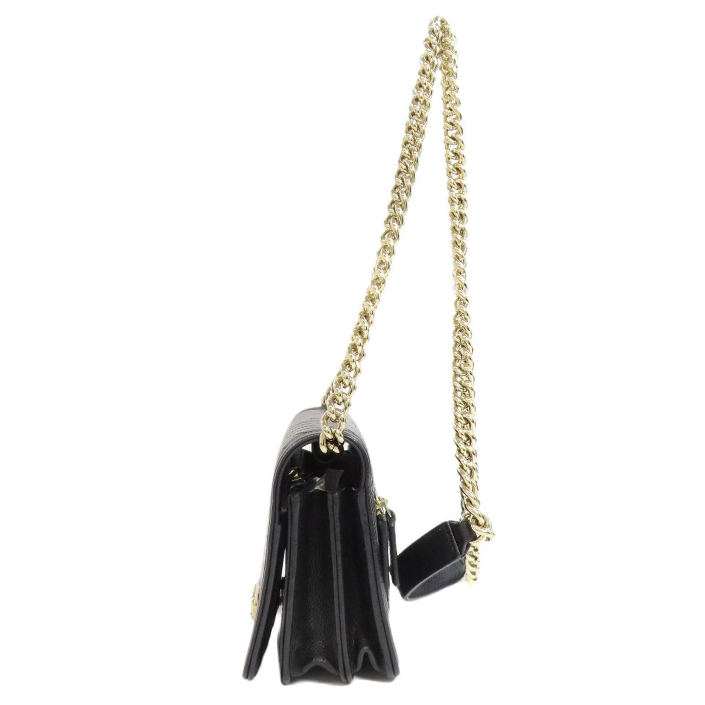 Chanel Black Grained Calfskin Chain/Shoulder Wallet ()