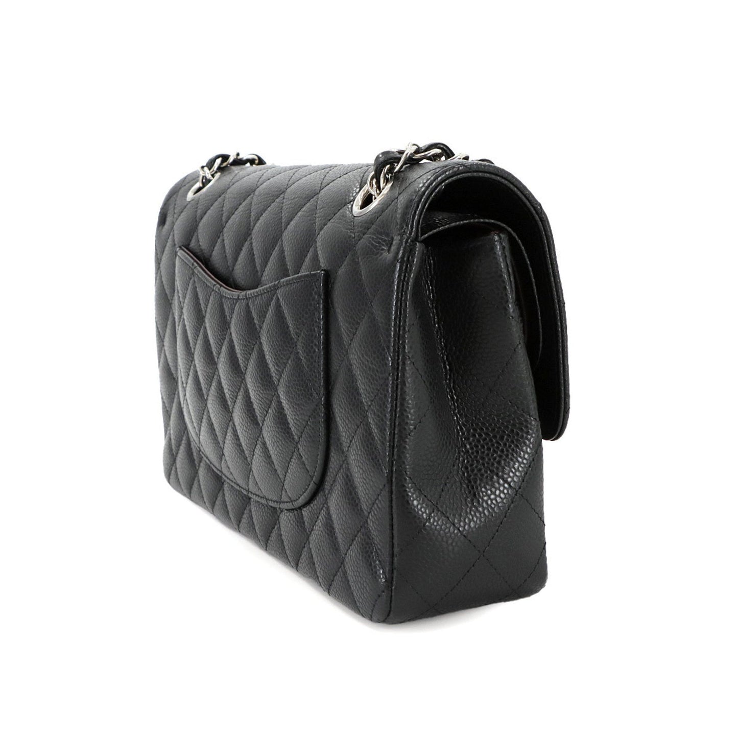 Chanel Black Grained Calfskin Shoulder Bag ()