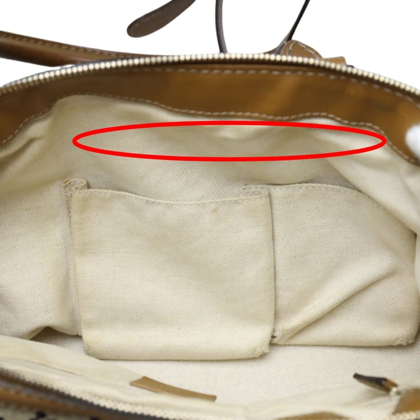 Gucci Beige Brown Canvas Shoulder Bag Tote Bag ()