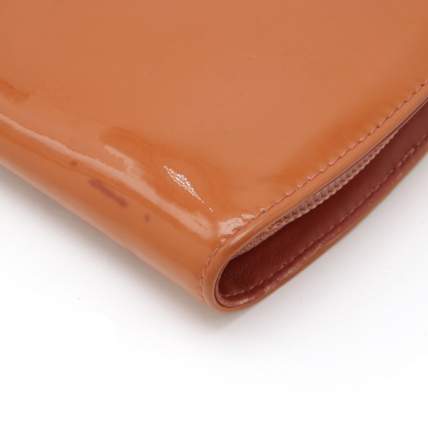 Chanel Orange Leather Long Wallet (Bi-Fold) ()