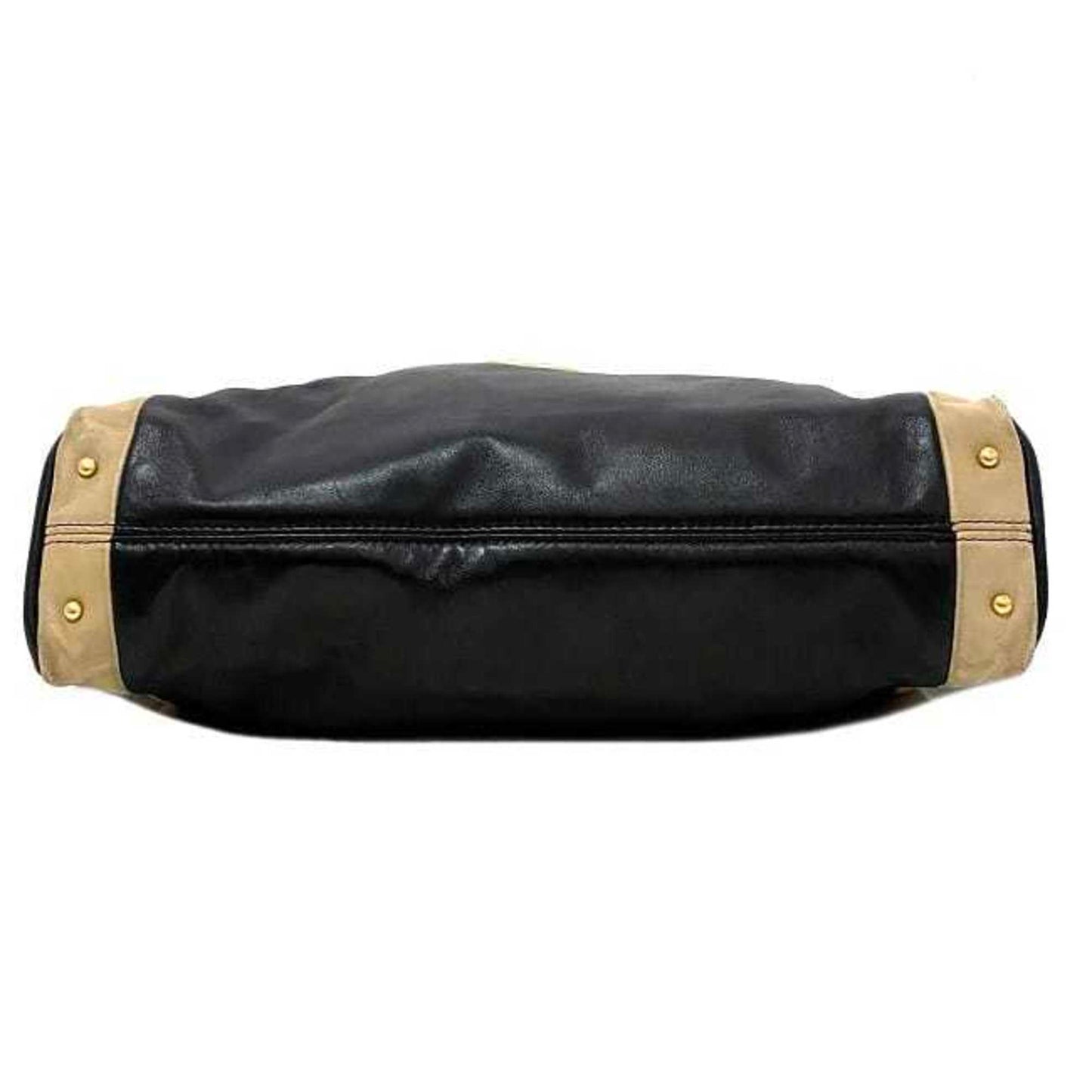 Chanel Beige Gold Black Leather Tote Bag ()