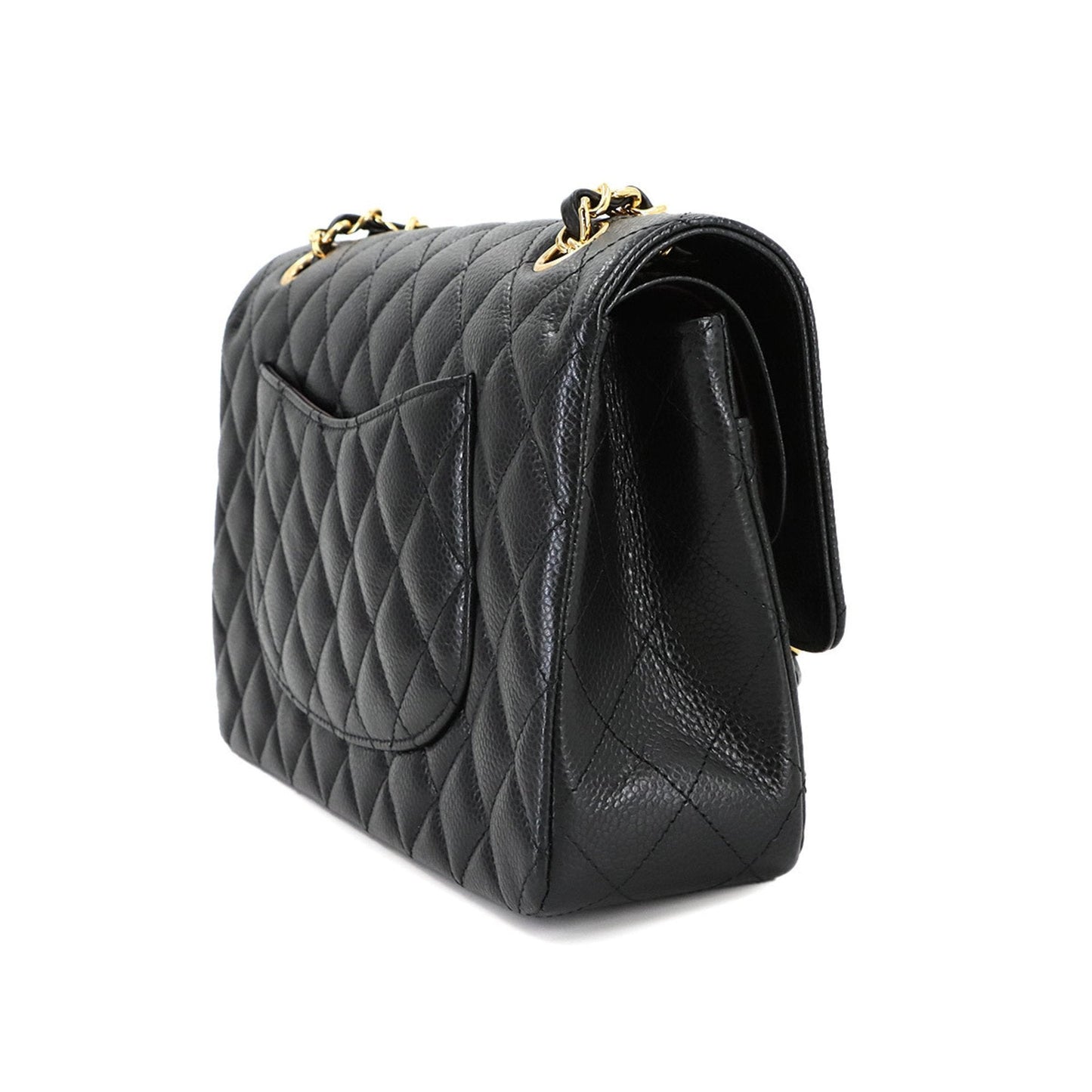 Chanel Black Grained Calfskin Shoulder Bag ()