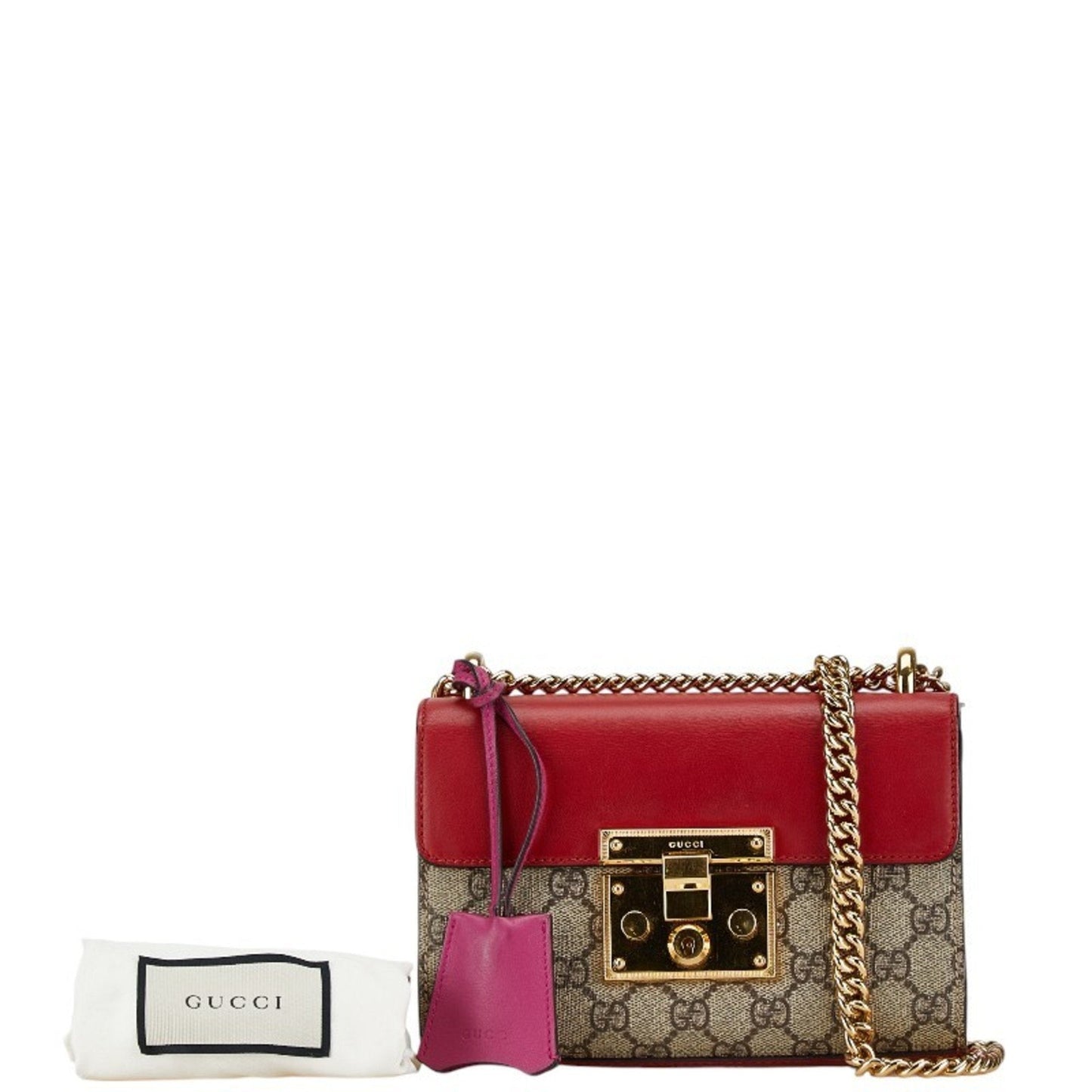 Gucci Beige Red Color Pvc Leather Shoulder Bag ()