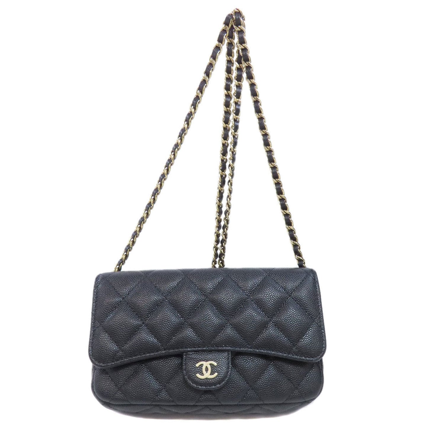 Chanel Black Caviar Leather Shoulder Bag ()