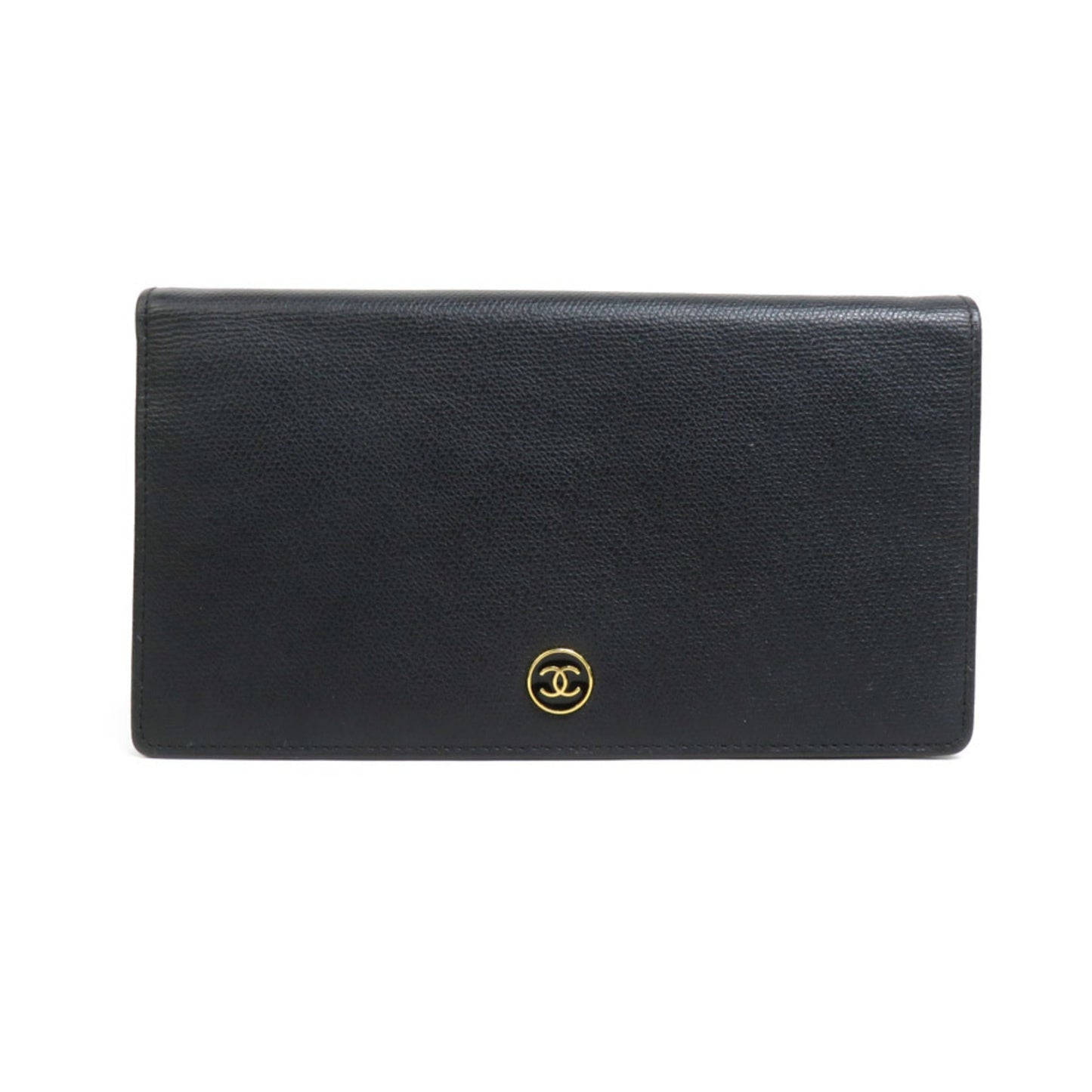 Chanel Black Leather Long Wallet (Bi-Fold) ()