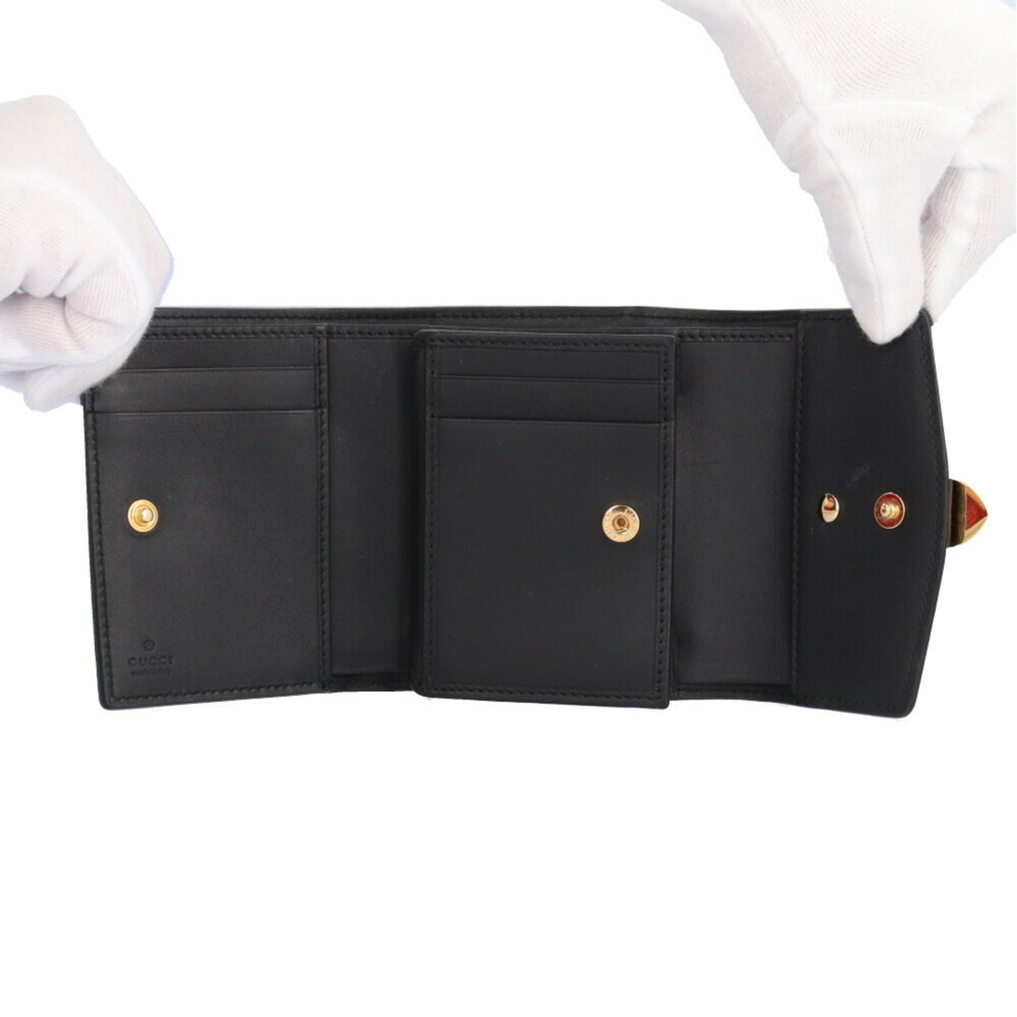 Gucci Black Leather Wallet (Tri-Fold) ()